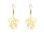 Dangling Earrings in Gold Coral Branches