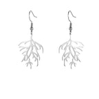 Dangling Earrings in Silver Coral Branches