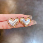 Women's Gold Heart Dangle Earrings