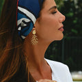 Conch and Coral Drop Earrings