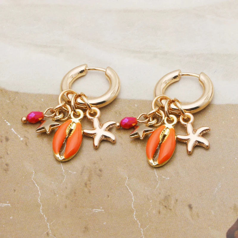 Dangling Shell Cauri Earrings