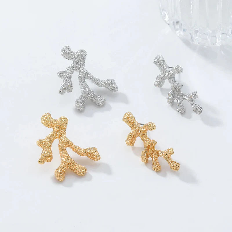 Dangling Coral Earrings Gold or Silver silver