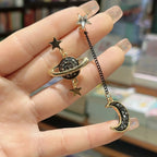Dangling Crescent Moon and Stars Earrings