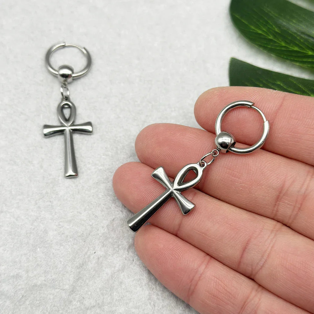 Ankh Cross Dangling Earrings 2