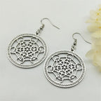 Silver Metatron's Cube Dangle Earrings