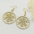 Gold Metatron's Cube Dangle Earrings