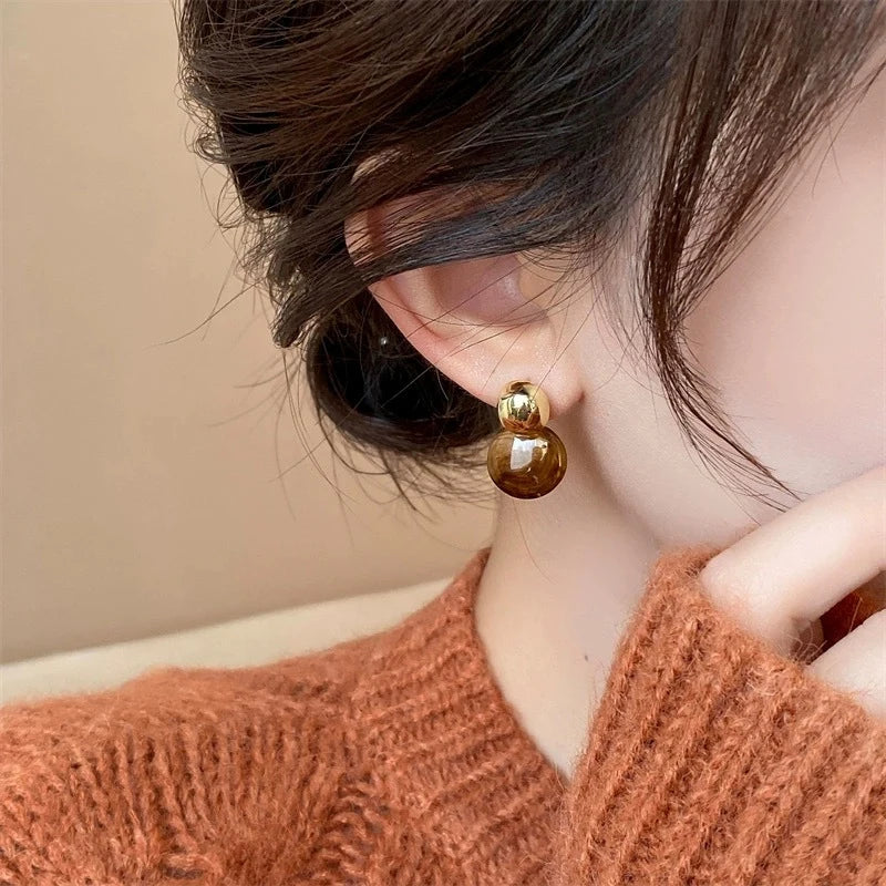 Dangling Earrings for Protection Tiger's Eye