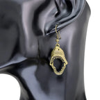 Bronze Shark Tooth Dangle Earrings