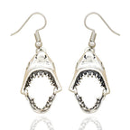 Silver Shark Tooth Dangle Earrings