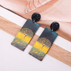 Acrylic Tree of Life Dangling Earrings