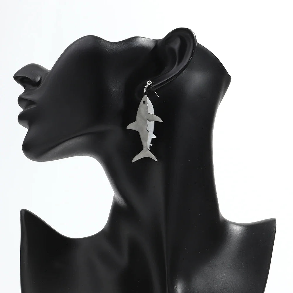Shark drop earrings