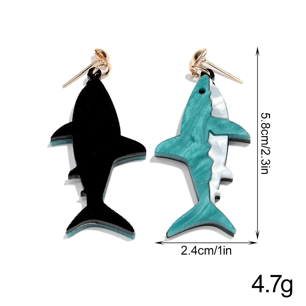 Shark drop earrings