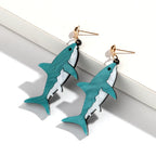Blue shark drop earrings