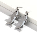 Gray shark drop earrings