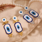 Ethnic Hanging Earrings Blue Eye