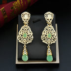Light Green Ethnic Oriental Dangling Earrings