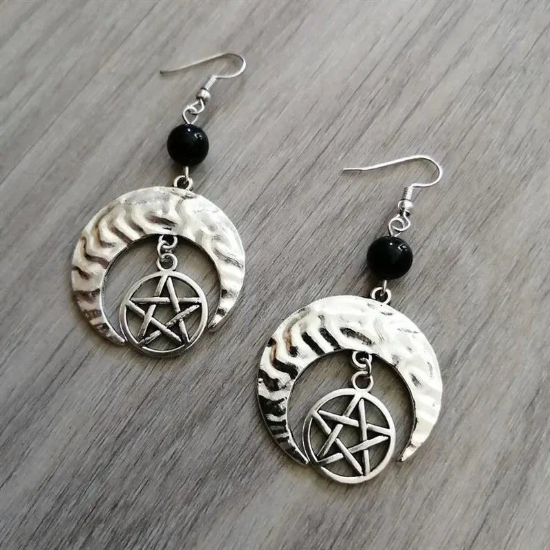 Gothic Style Star of David Dangle Earrings