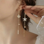 Star and Planet Dangling Earrings