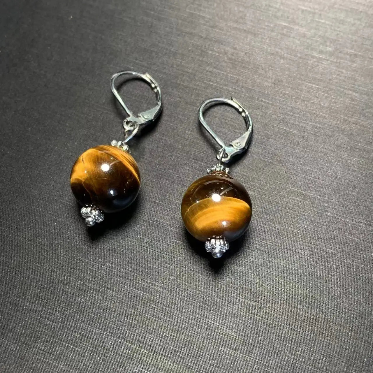 Women's Hanging Earrings Tiger's Eye