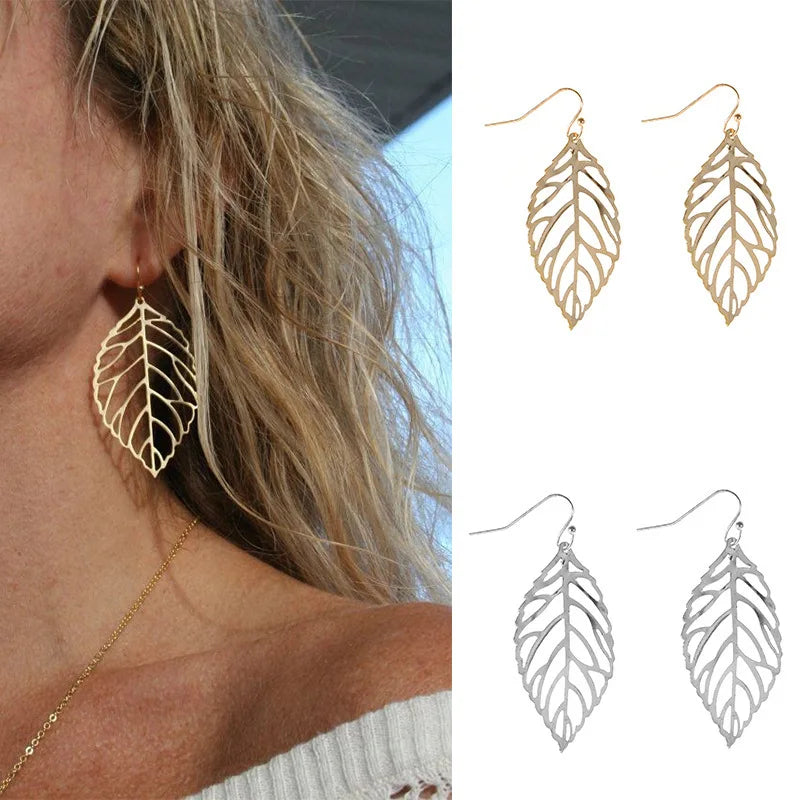Dangling Laurel Leaf Earrings