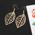 Dangling Laurel Leaf Earrings gold