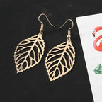 Dangling Laurel Leaf Earrings gold