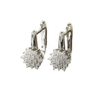 Dangling Flower Zircon White Earrings B