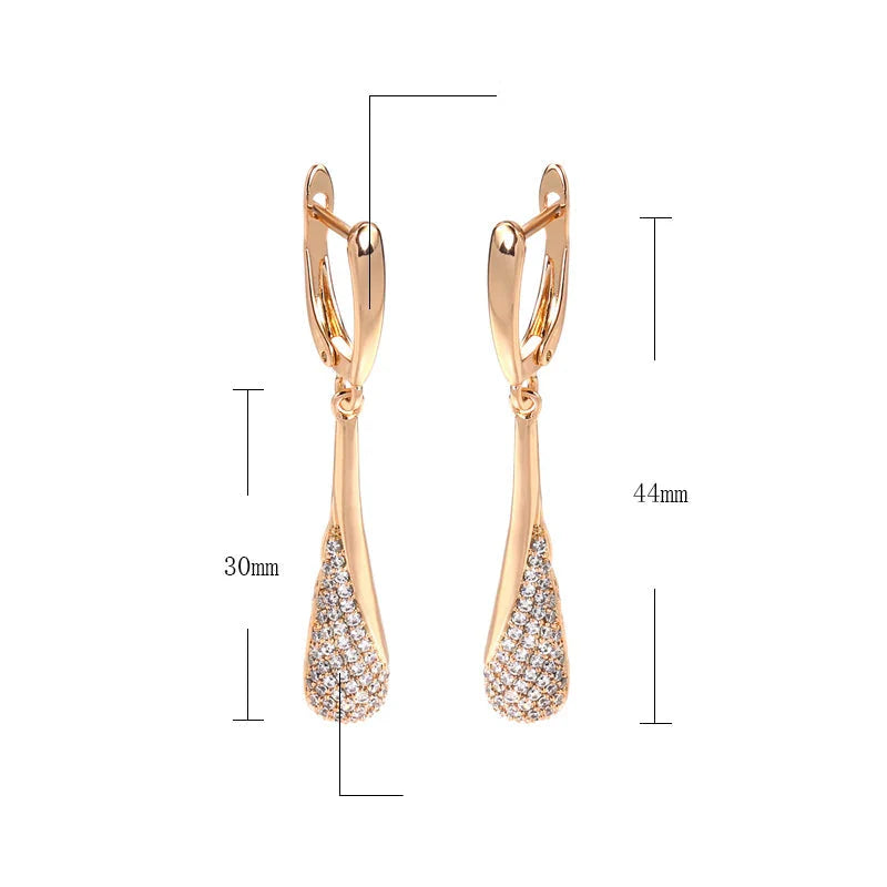 Dangling Water Drop Zircon Earrings for Women