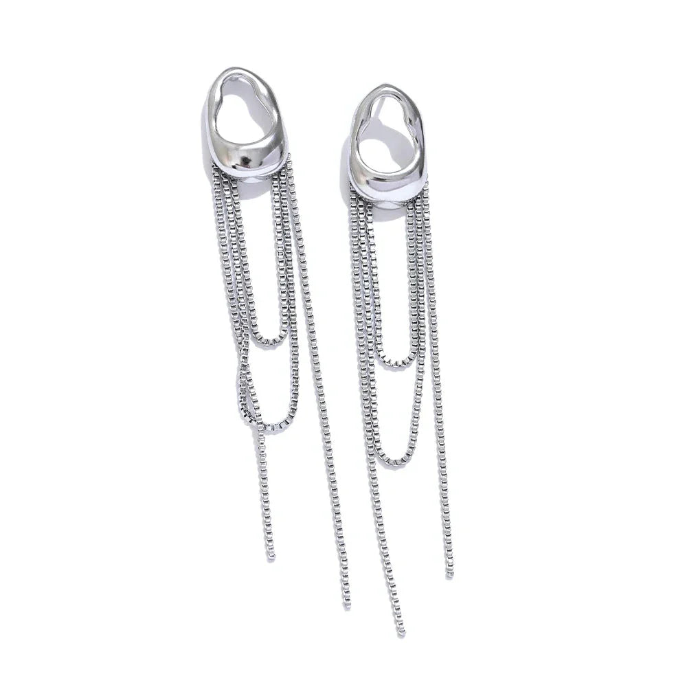 Silver Water Drop Dangle Earrings for Women