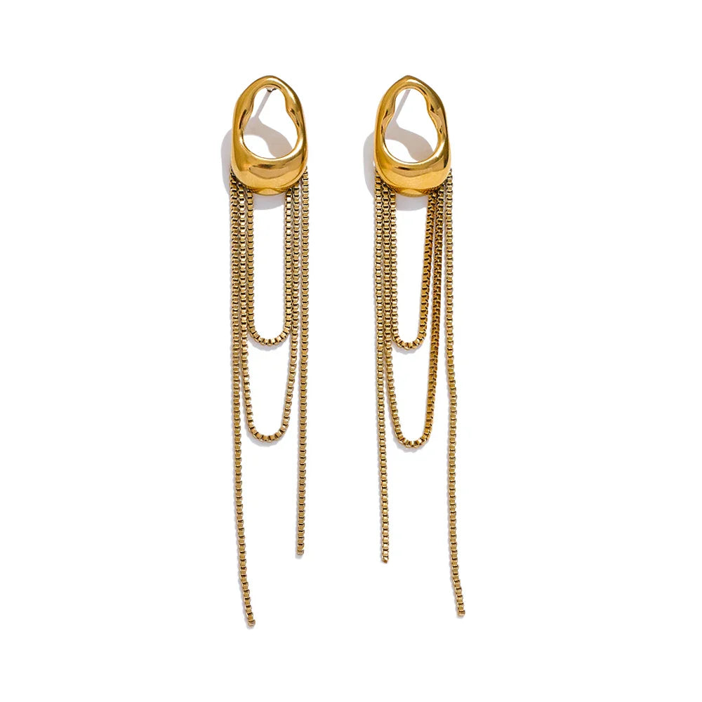 Gold Water Drop Dangle Earrings for Women