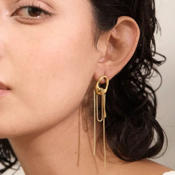 Gold Water Drop Dangle Earrings for Women