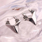 Dangling Earrings Inlaid with Shark Tooth