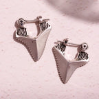 Dangling Earrings Inlaid with Shark Tooth