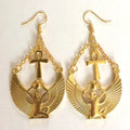 Isis Dangling Earrings and Ankh Cross