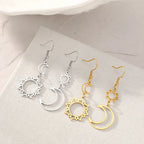 Moon and Sun Hanging Earrings