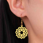 Mandala Women's Hanging Earrings Gold