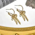 Bow tie drop earrings