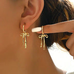Bow tie drop earrings