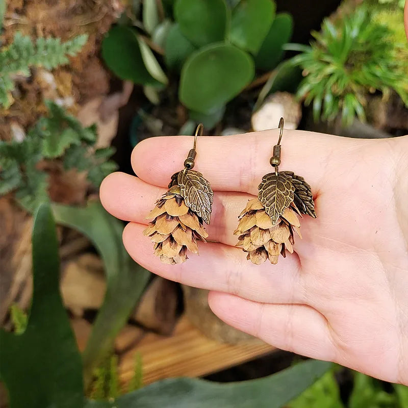 Pine Cone Dangle Earrings