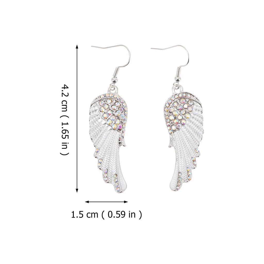Women's angel wing drop earrings