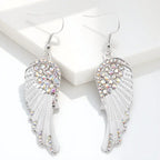 Women's angel wing drop earrings
