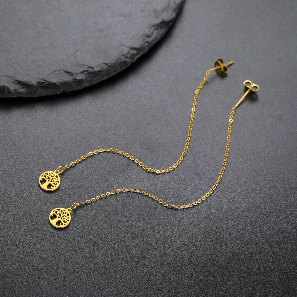 Dangling Earrings For Women Tree of Life gold