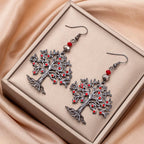 Dangling Earrings for Women Red Tree of Life