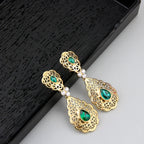 Arab wedding drop earrings for women green