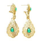 Arab wedding drop earrings for women green