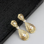 Arab wedding drop earrings for women white
