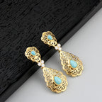 Arab wedding drop earrings for women turquoise