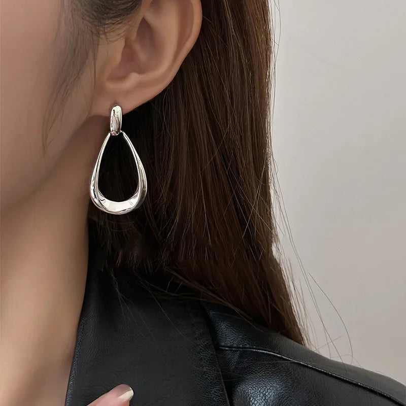 Retro Silver Water Drop Dangle Earrings