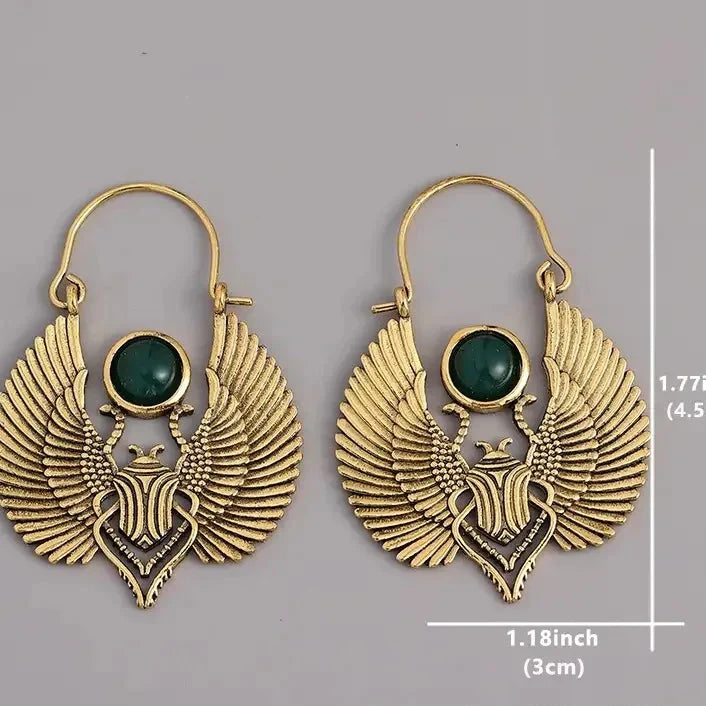 Egyptian Scarab Dangle Earrings