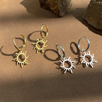 Sun Earrings Star Gold Or Silver
